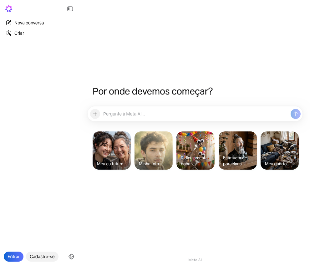 A nova IA da Meta vai mexer no seu PC por você? Entenda o Muse Spark 1.1 1 Tela da Meta AI