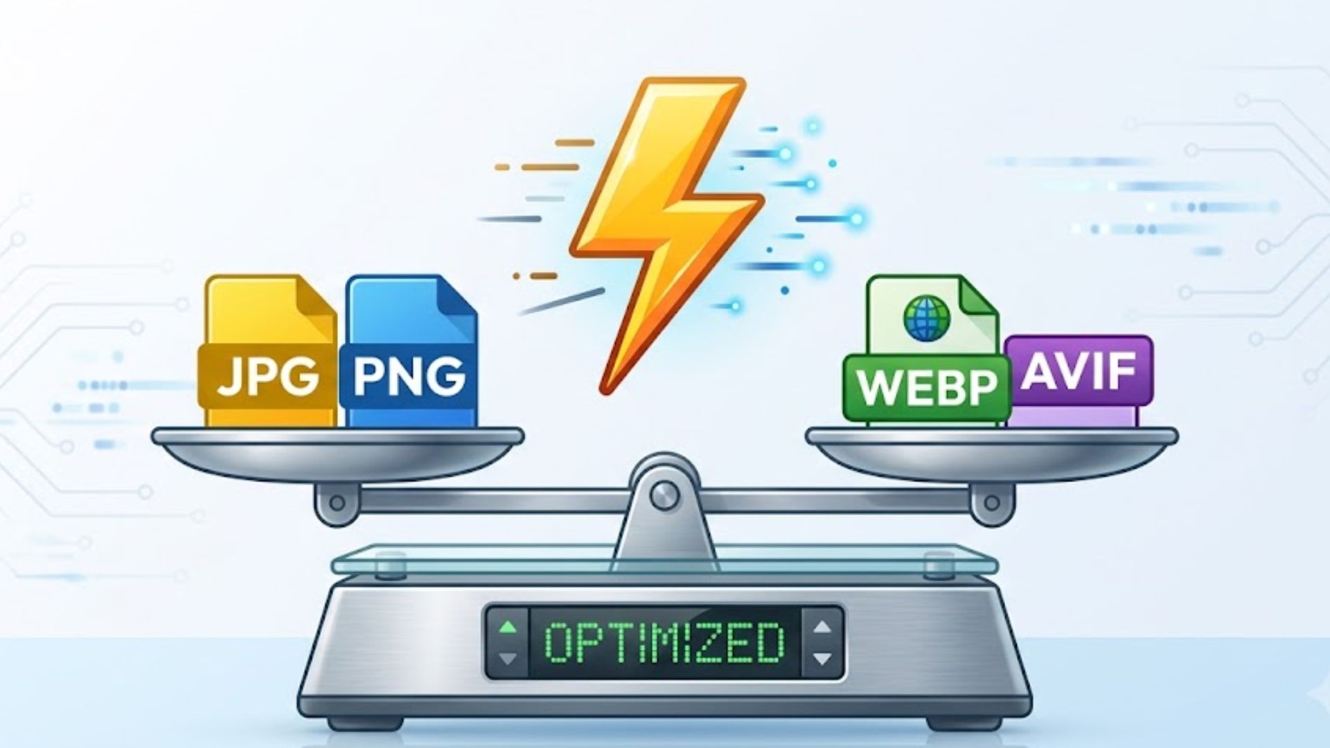 Comparativo técnico entre os formatos de imagem WebP, AVIF, JPEG e PNG para sites