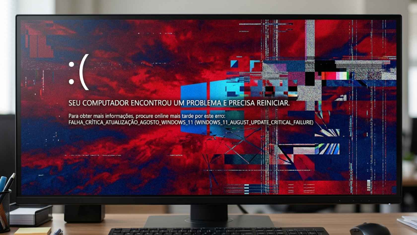 Tela do Windows 11 com travamento.