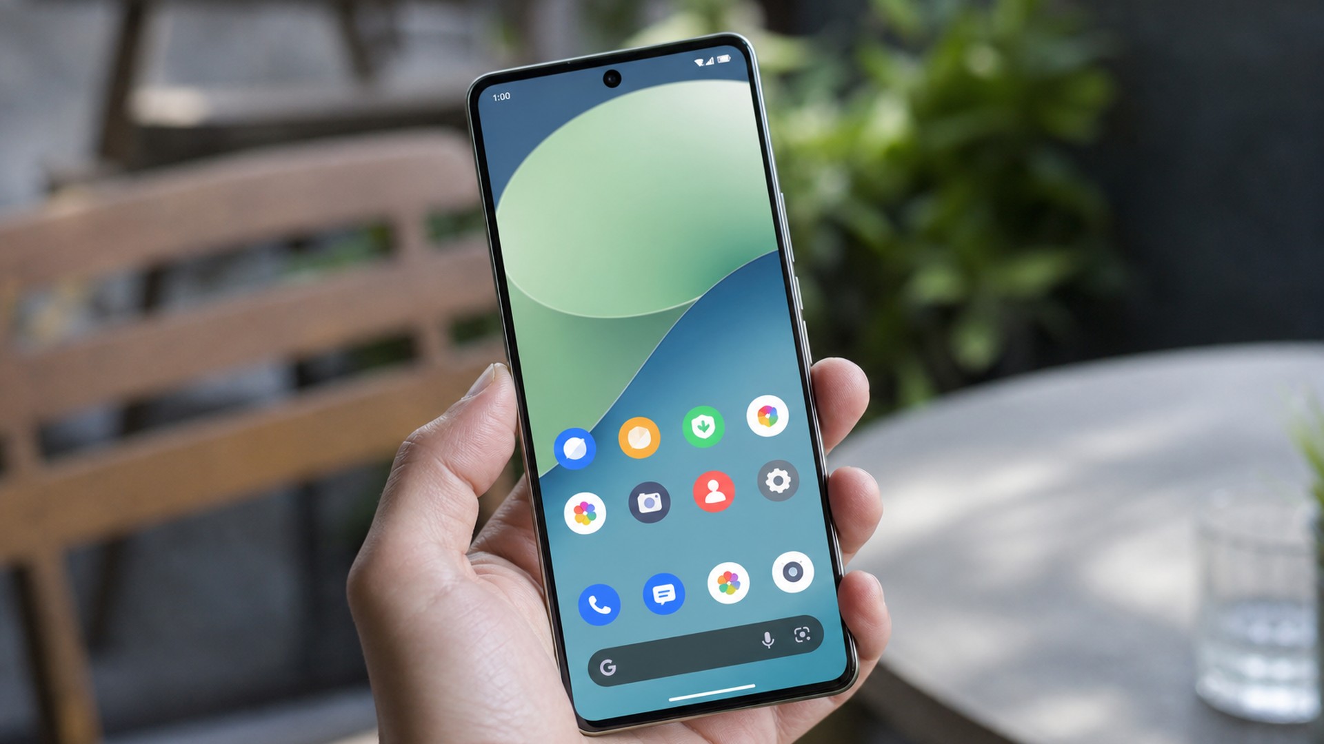 Smartphone Android exibindo tela inicial