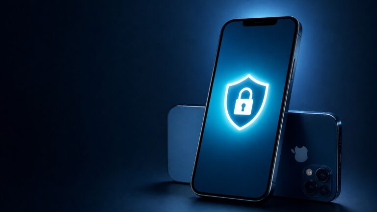 iOS 27 corrige 122 vulnerabilidades de segurança, incluindo falhas graves no kernel 1 iPhone com símbolo de cadeado e escudo, representando a correção de segurança do iOS 27