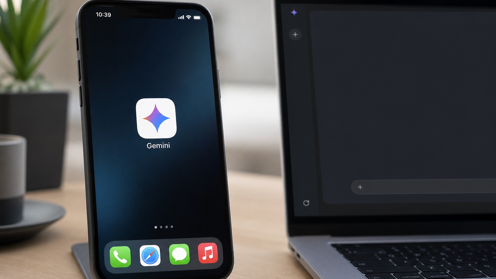 Smartphone exibindo o icone do aplicativo Google Gemini