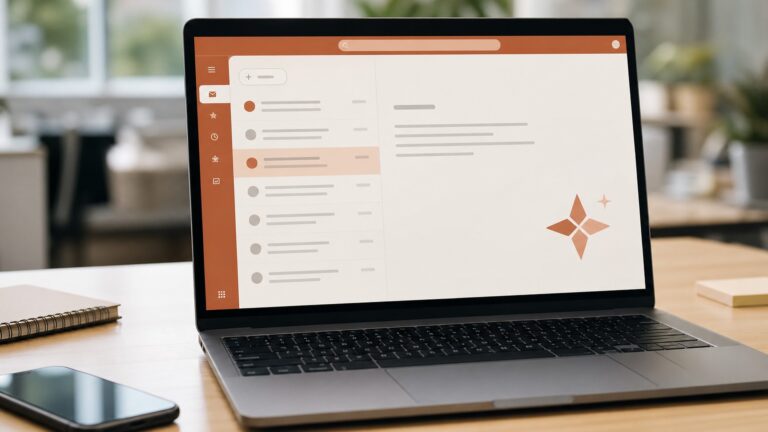 Usuários rejeitam o Copilot e Microsoft aposenta temas de IA no Outlook para Windows 1 Laptop exibindo caixa de entrada de e-mail com tema de cores e ícone de IA, ilustrando a aposentadoria dos temas do Copilot no Outlook