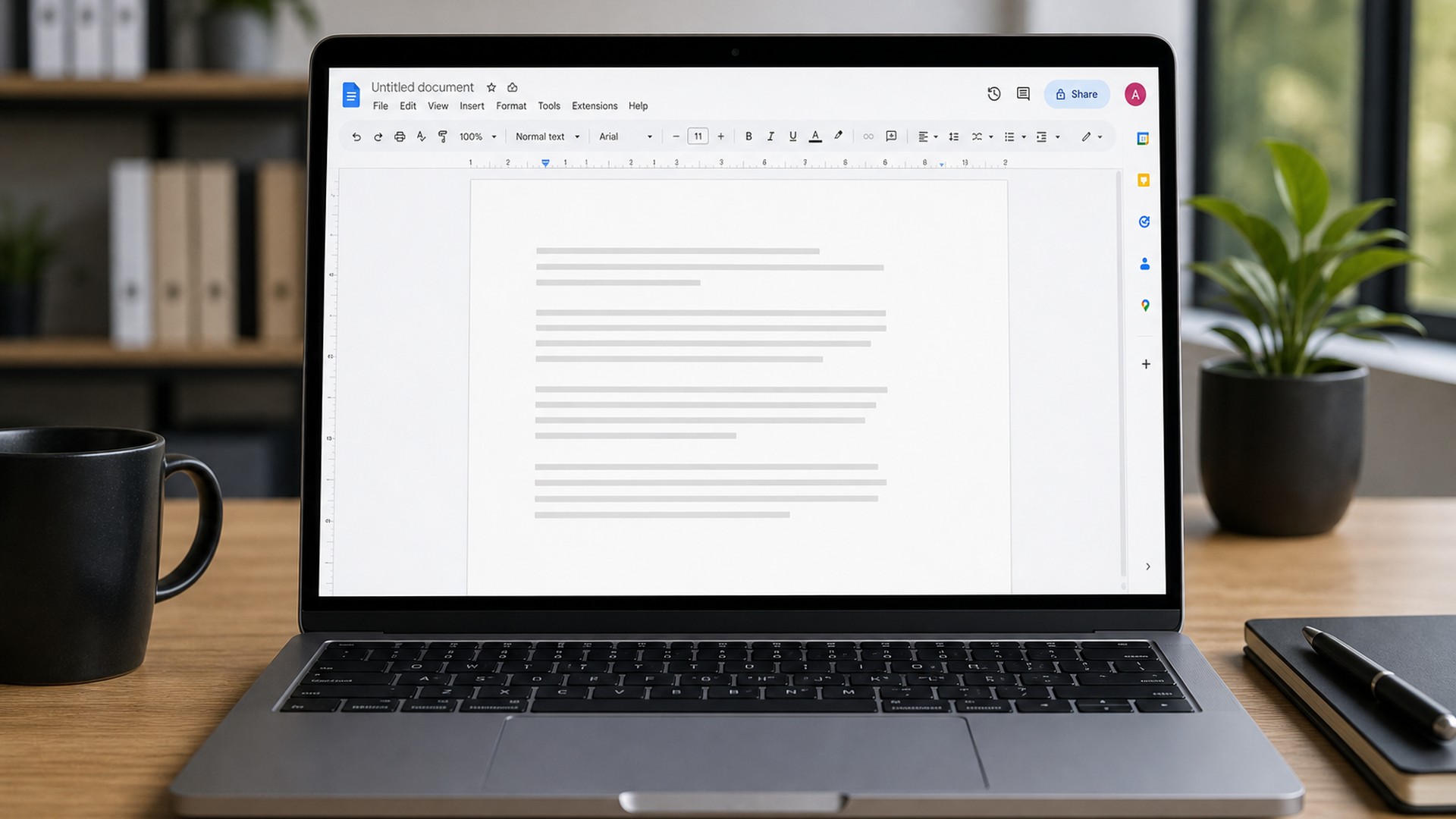 Google Docs e Drive agora suportam Markdown nativamente; veja o que muda na prática 1 Laptop exibindo Google Docs com documento de texto